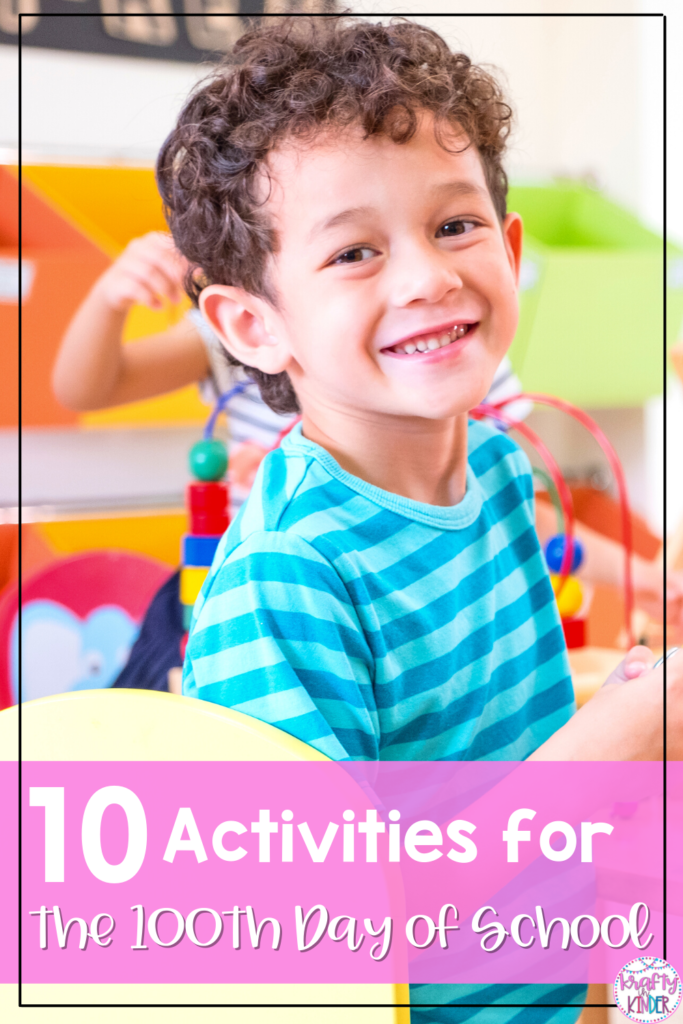 These 10 100th day of school activities are sure to engage your students and get in some valuable math and vocabulary practice at the same time. Perfect for Kindergarten students on the 100th day of school.