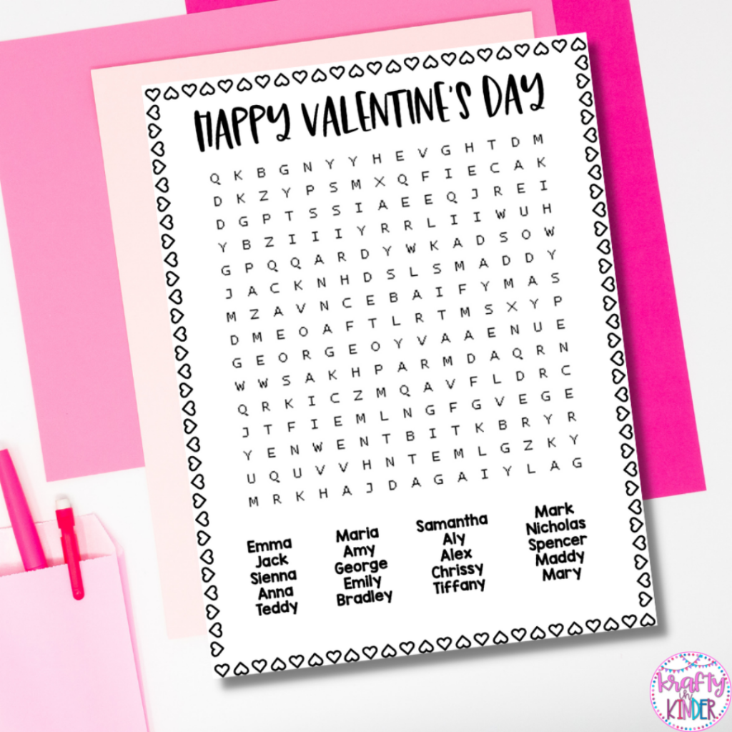 Your students will love completing this Valentine's Day themed word search before or on Valentine's Day