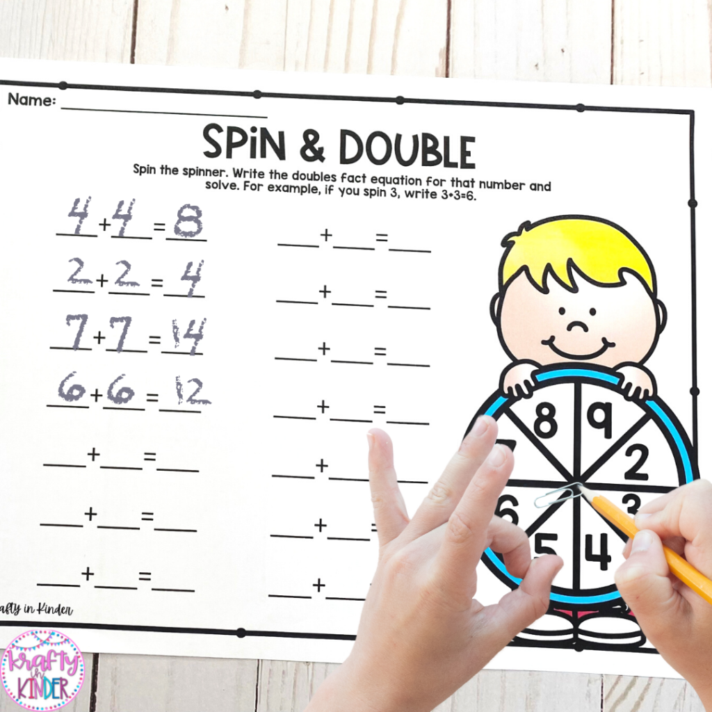 This spinner game is a great way to engage students in lots of practice with doubles.