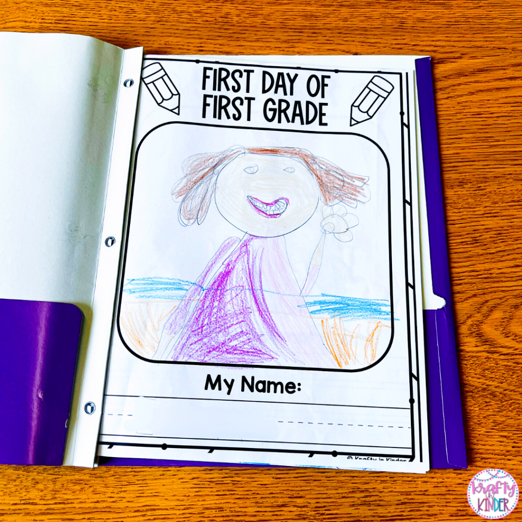 "First Day in First Grady" Memory Book page.