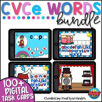 Practice CVCe words with these engaging Boom Card activities.