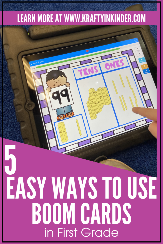 check out 5 easy ways to start using boom cards in your first grade classroom to keep your students engaged and interested in learning