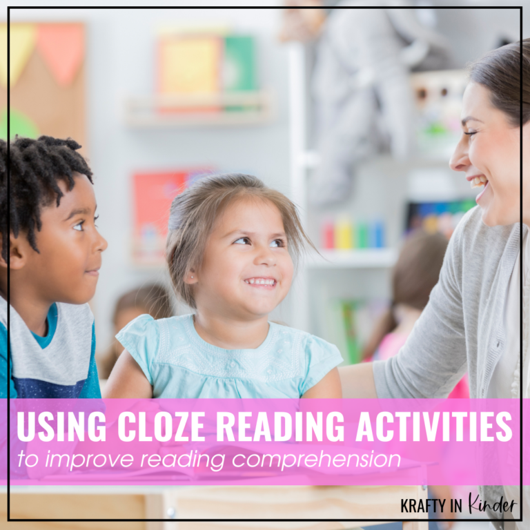 Use cloze reading activities to help your first grade with reading comprehension skills