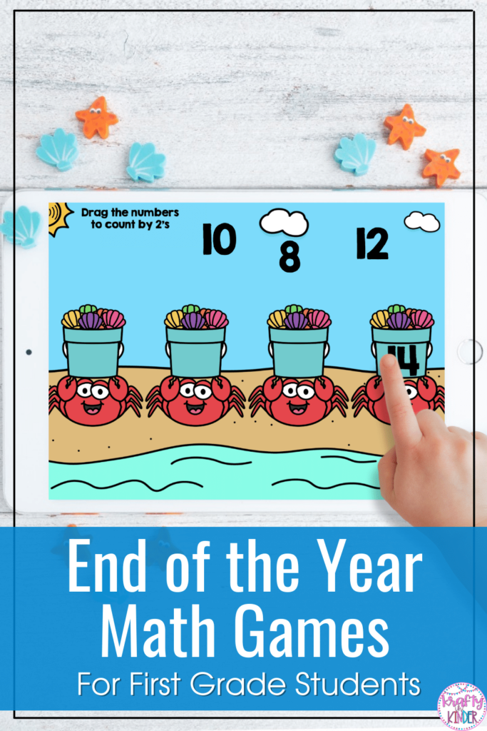 Looking for some end of the year math games that will engage your first grade students? These digital math games are hosted on Boom Learning and include interactive, summer themed activities for adding and subtracting, skip counting by 2's, 5's and 10's and 10 more and 10 less.