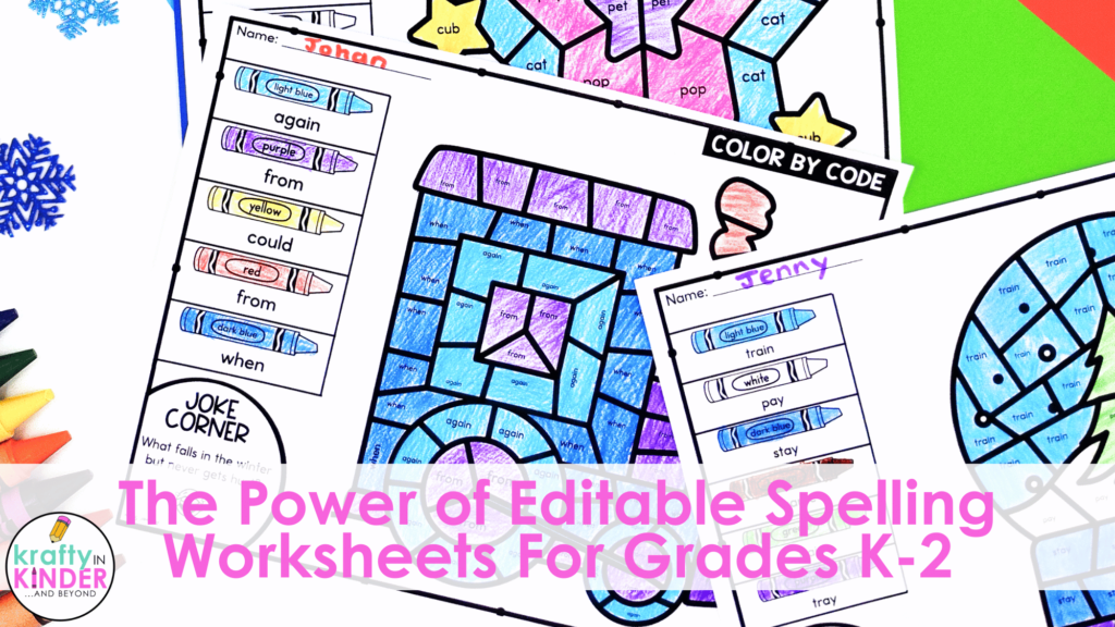 Embrace the power of editable spelling worksheets for grade k-2.