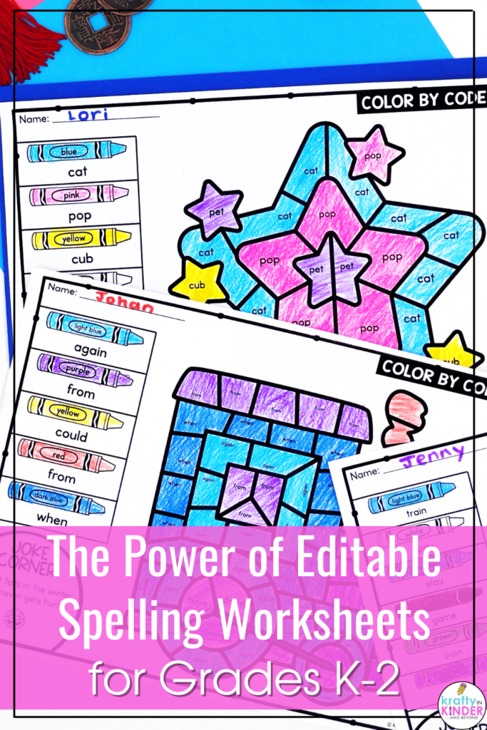 Unleash the power of editable spelling worksheets in your k-2 classroom with these great resources! Not only are they low-prep, but they can also be used to differentiate sight word practice within the classroom.