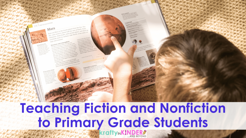 Tips and ideas for teaching about fiction and nonfiction books to young students.