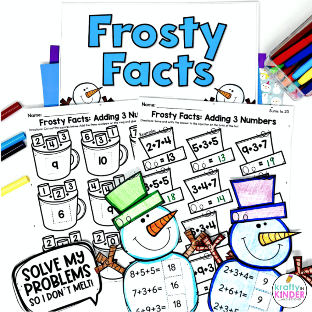 This image highlights another winter math craft that you may want to include in your classroom.