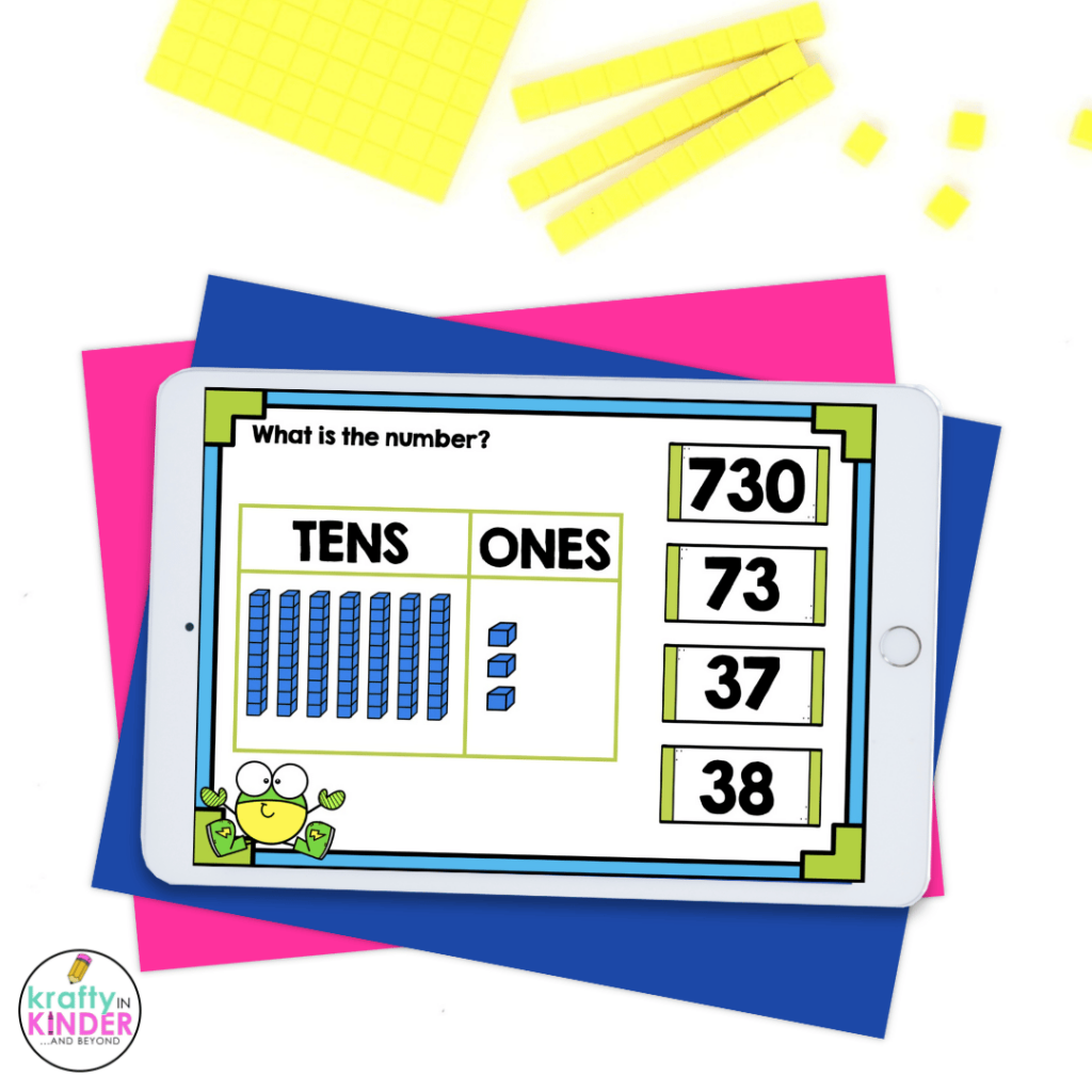 When teaching place value, you can engage students in digital activities like boom cards.