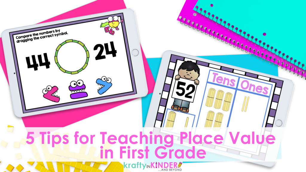 Engage students in math lessons using these 5 tips for teaching place value in first grade. 