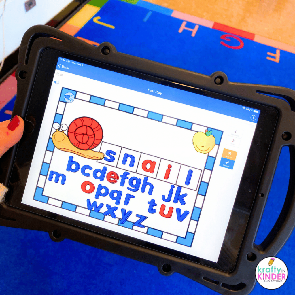 This photo highlights a Boom Cards resource focused on phonics skills.