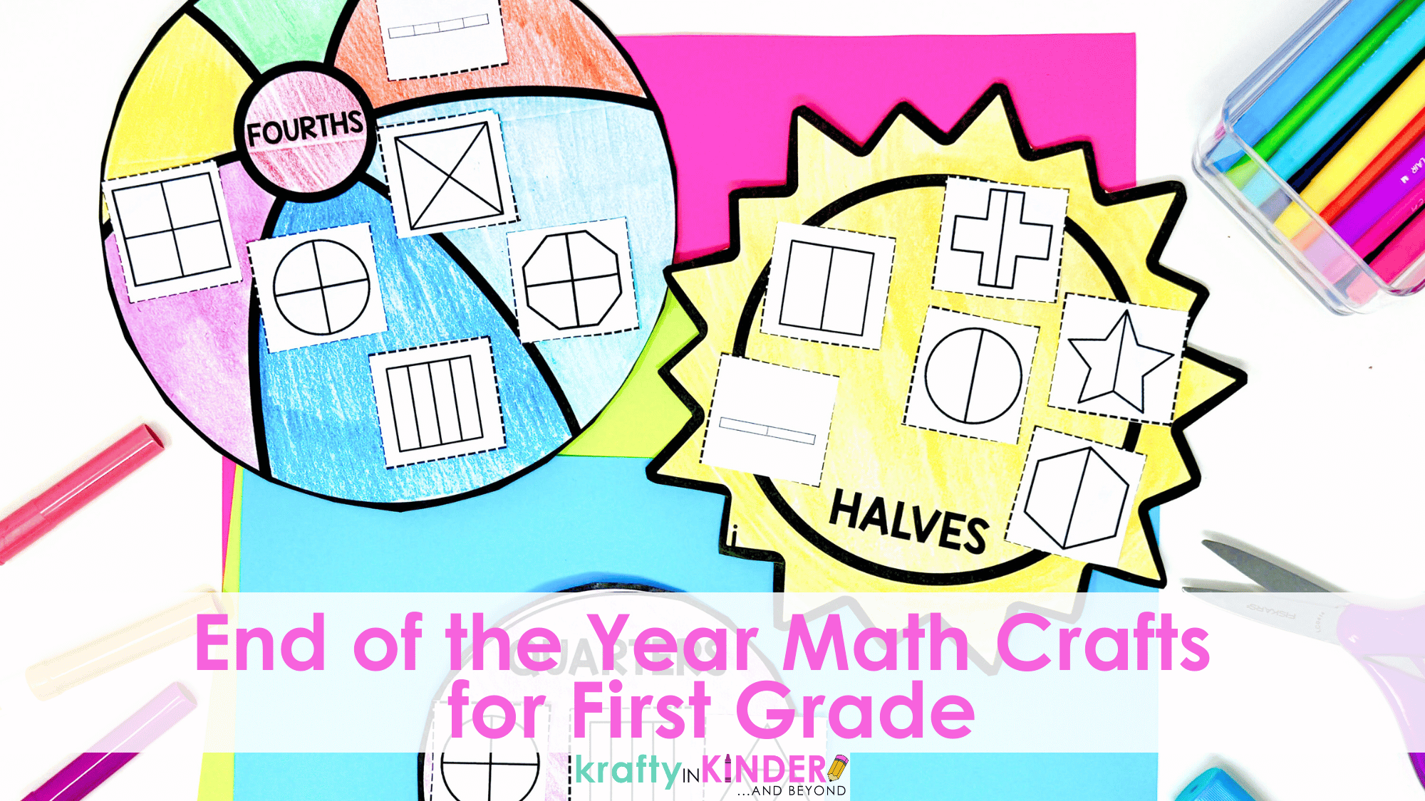 End of the Year Math Crafts for First Grade - Krafty in Kinder