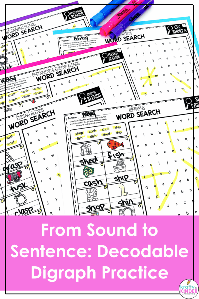 Looking for a way to increase students fluency in reading digraphs? Take them from sounds to sentences using engaging decodable digraph practice activities like interactive passages and word searches!