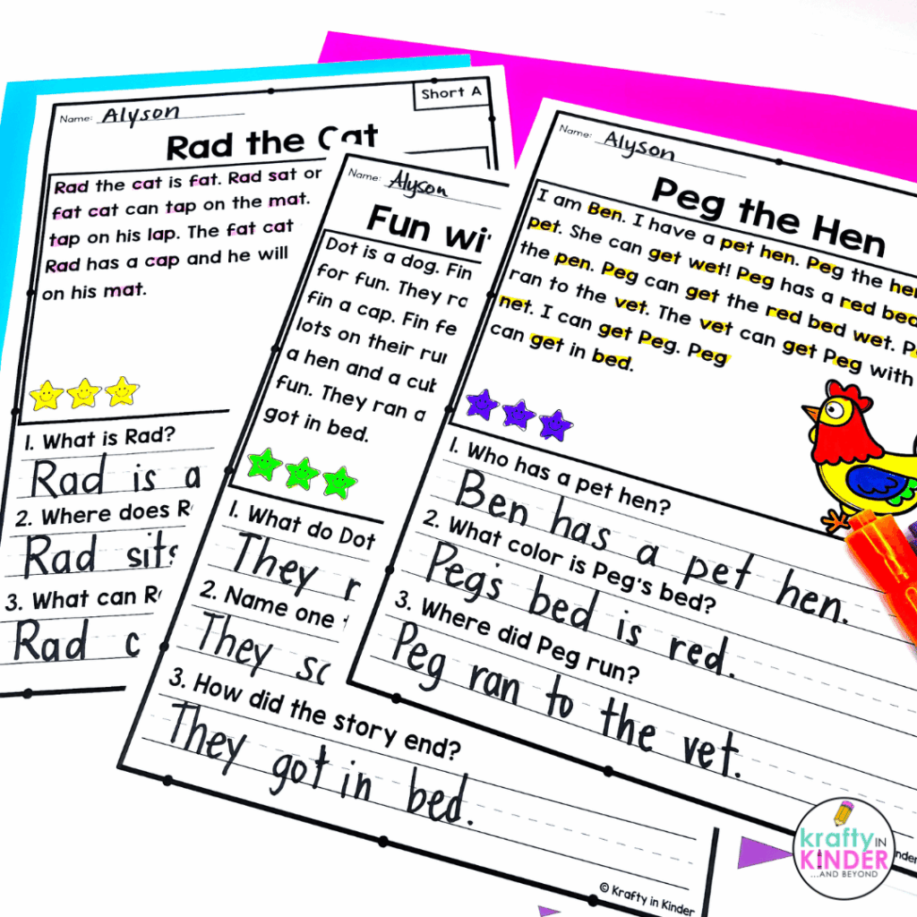 Decodable readers make the perfect independent activity in kindergarten and first grade.