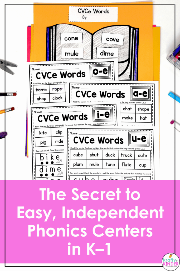 Want to know the secret to easy, independent phonics centers in kindergarten and first grade? Try engaging activities like targeted phonics crafts or Boom cards that will keep them working (and having fun) for the entire center time!
