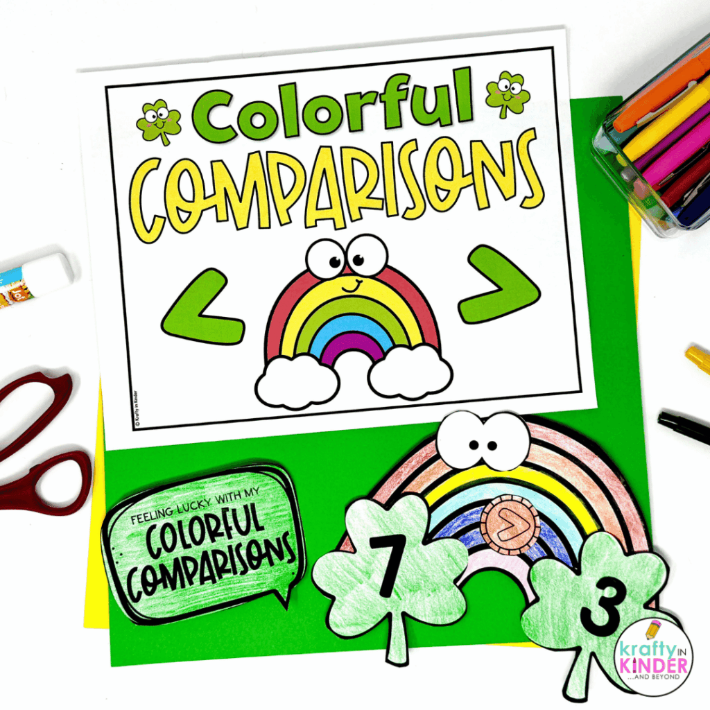 Students can compare numbers using this engaging March activity.