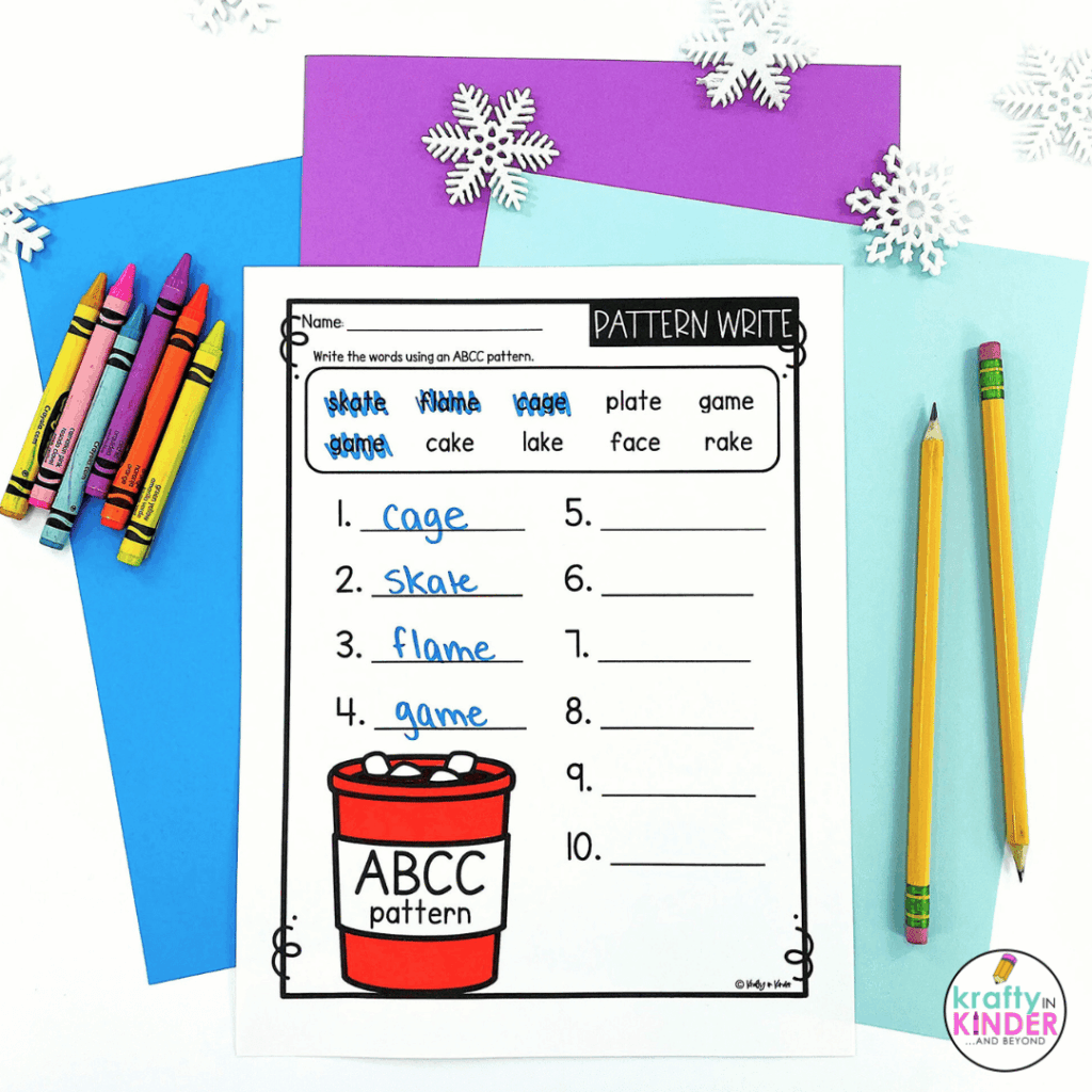 This image highlights January spelling activities.