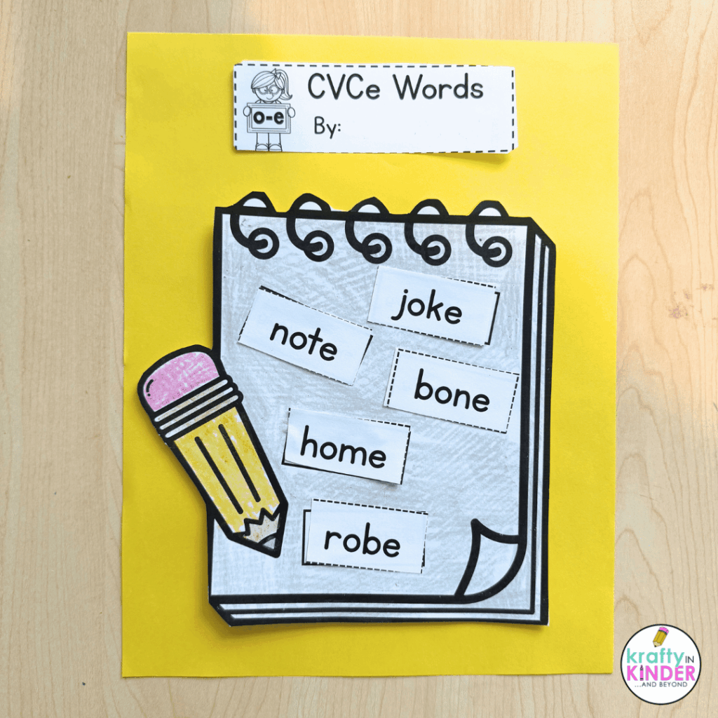 Students can complete this activity when studying words with the o-e spelling pattern.
