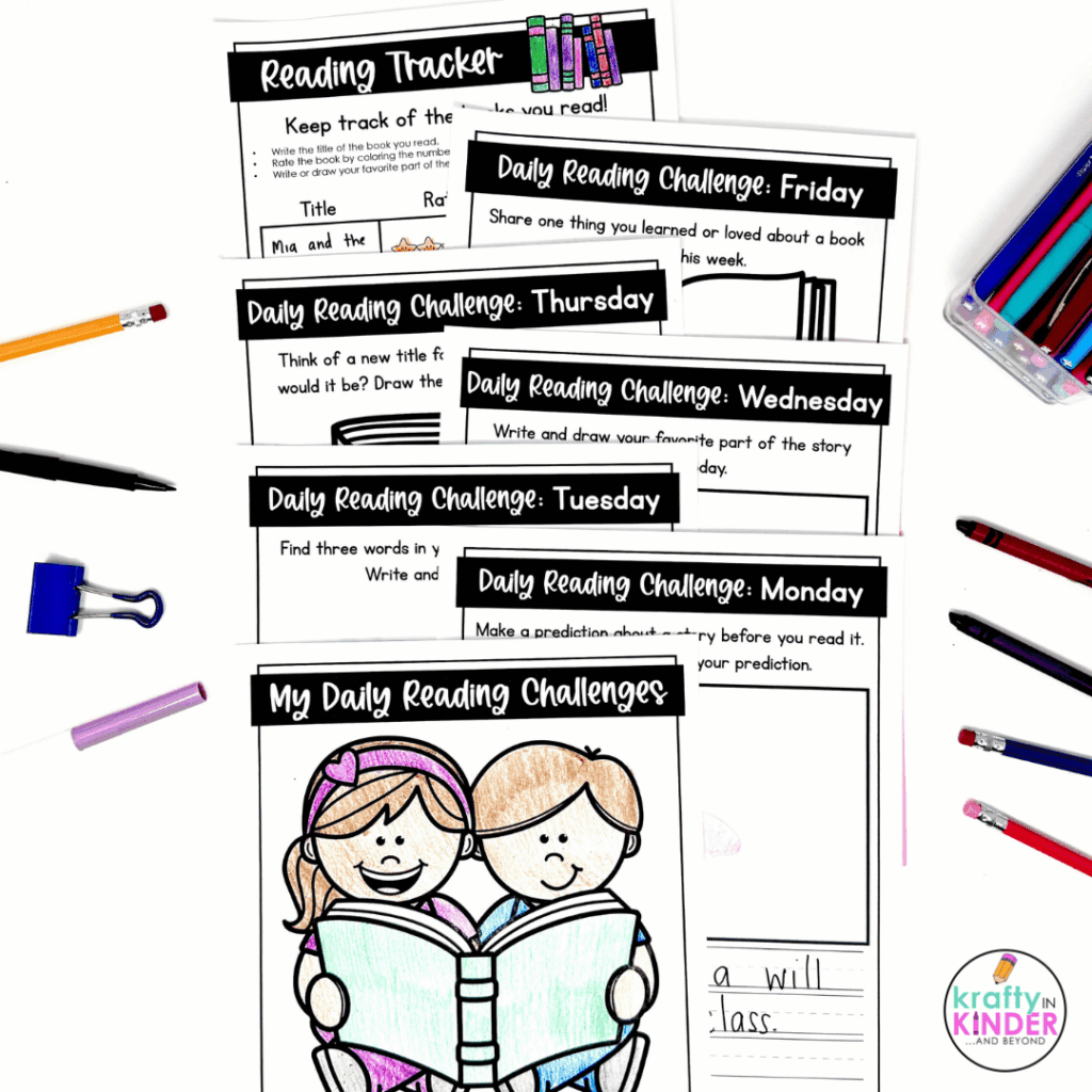 Students can complete these daily activities throughout reading week as part of your celebration.