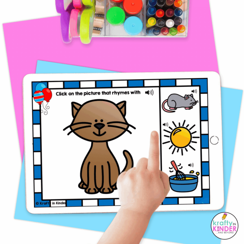 Practice skills like rhyming using these no-prep Boom Card activities.
