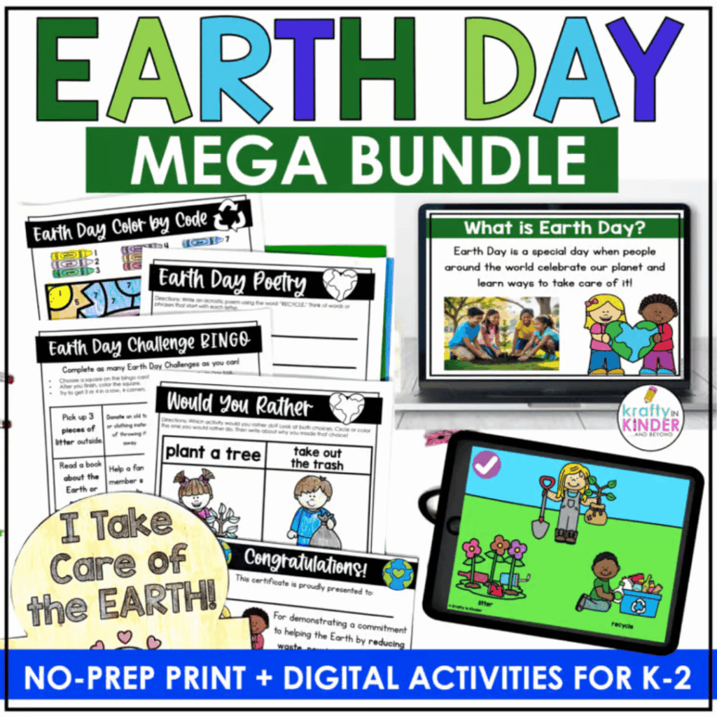This mega bundle includes digital and print Earth Day activities.