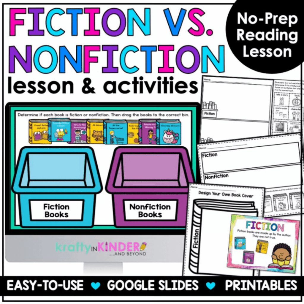 Be sure to grab these fiction vs. nonfiction lessons and activities in my Tpt store.