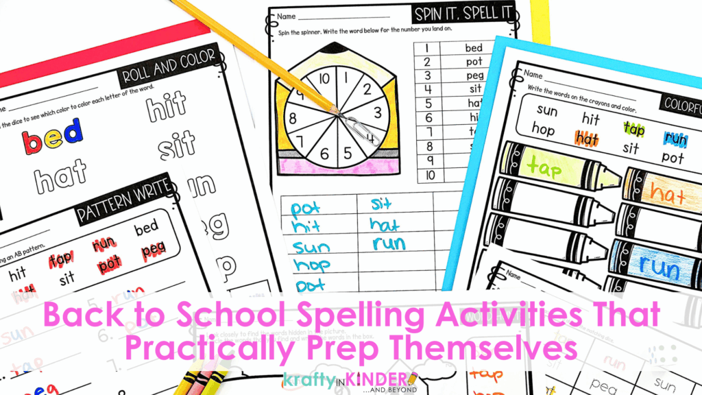 These back to school spelling activities practically prep themselves!