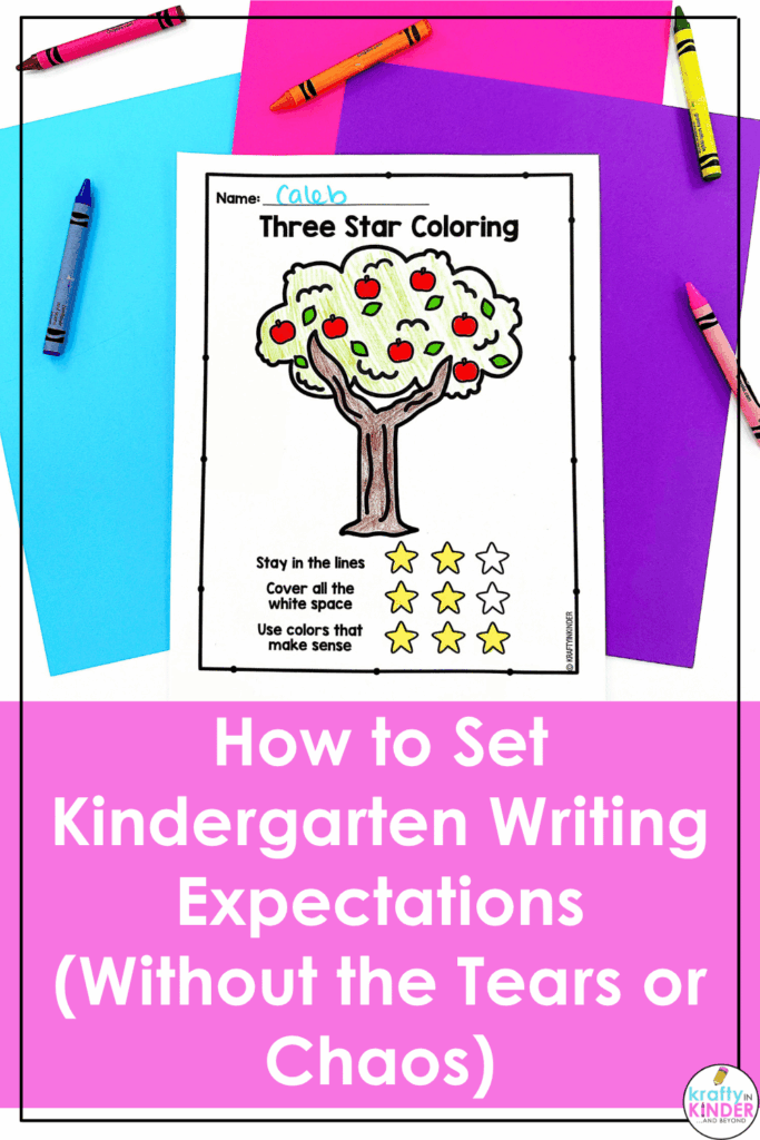 Wondering how to set kindergarten writing expectations without the tears or chaos? This simple 3 Star Coloring writing lesson helps young students understand what neat, quality work looks like in a fun and visual way. Perfect for back to school, this kindergarten writing activity makes introducing classroom expectations easy, engaging, and stress-free!
