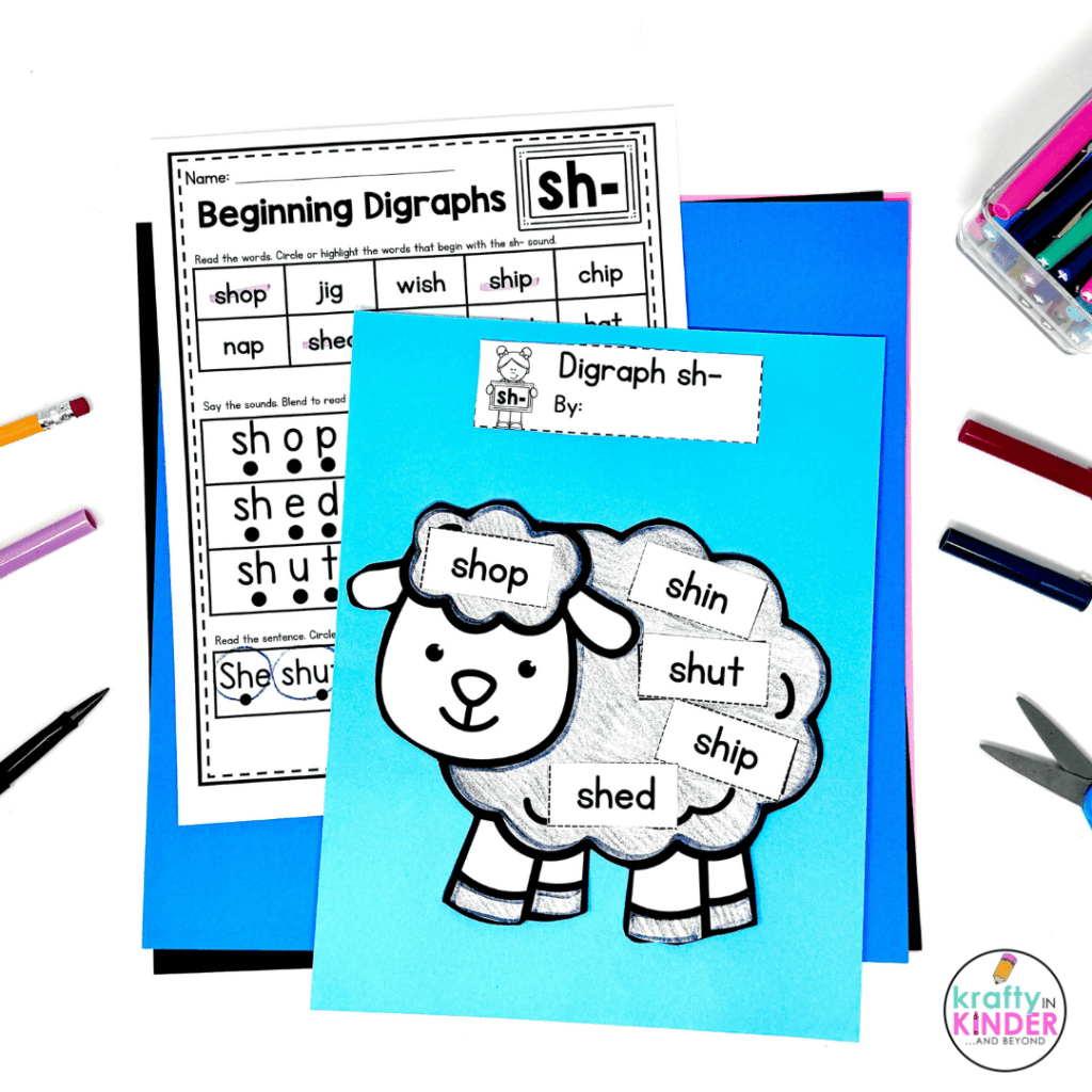 Include hands on practice in the form of crafts as part of your digraph lessons.