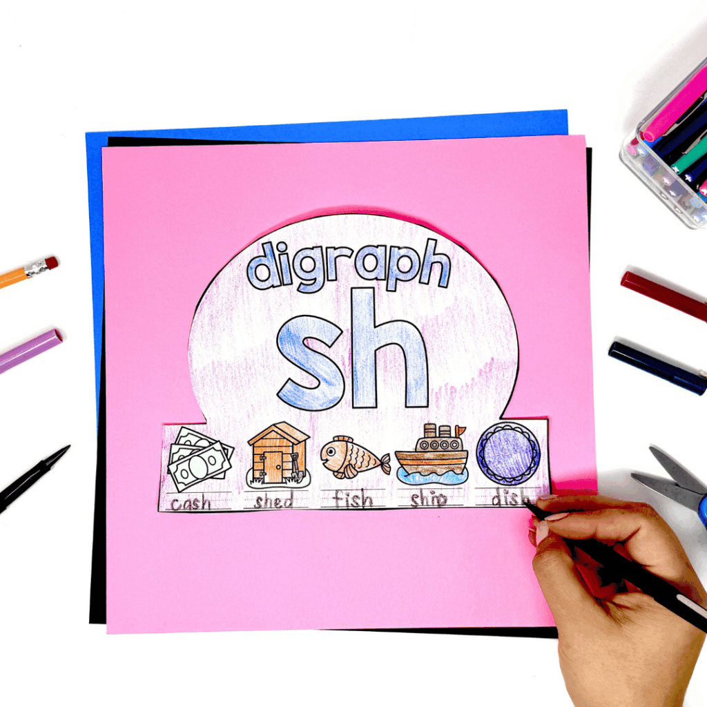 Extend learning with this crown activity focusing on the digraph sh.