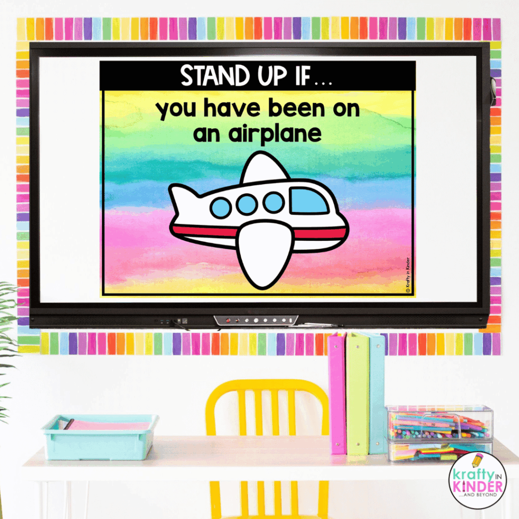 Using this icebreaker game, students will stand up if they agree with the prompt.