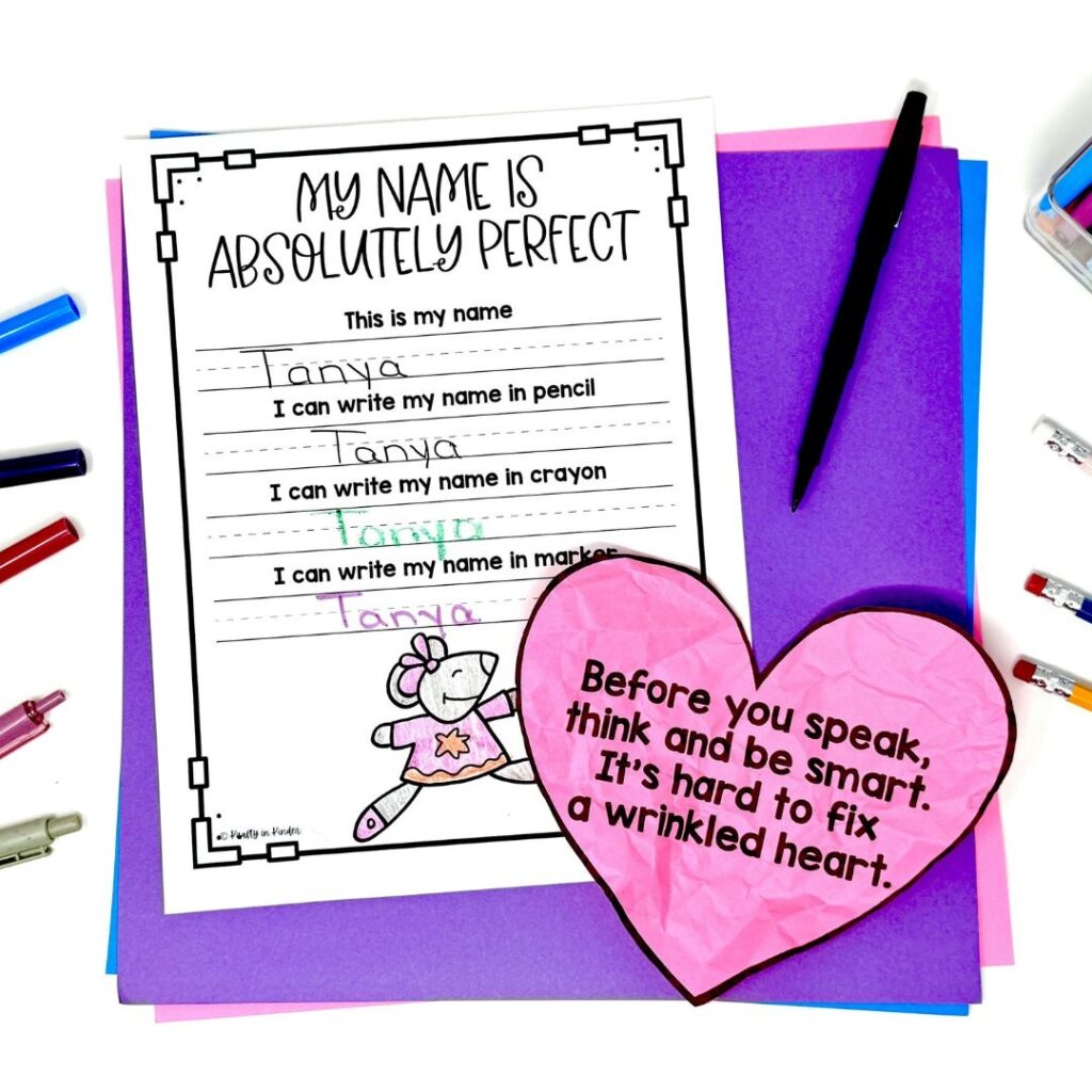 On Thursday, you can lead the kindness lesson using the printable kindness heart.