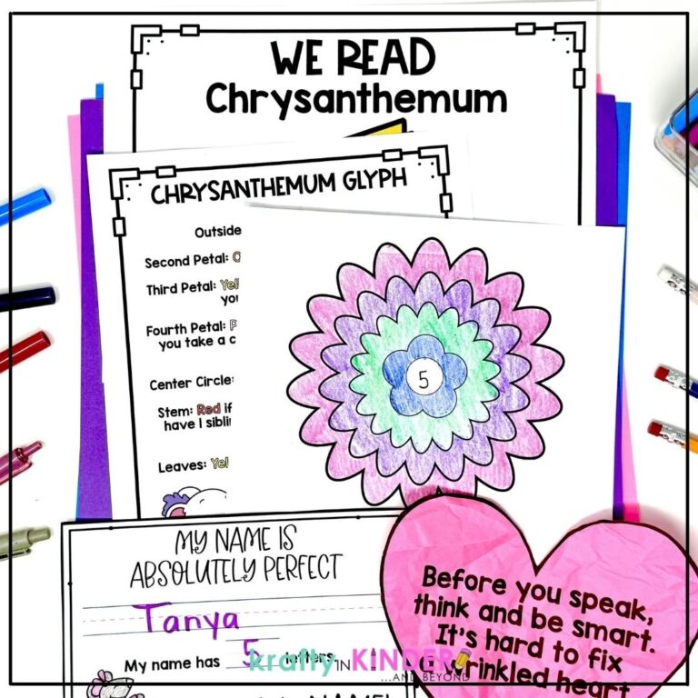 These Chrysanthemum activities are perfect for kindergarten and first grade and include fun crafts and name activities.