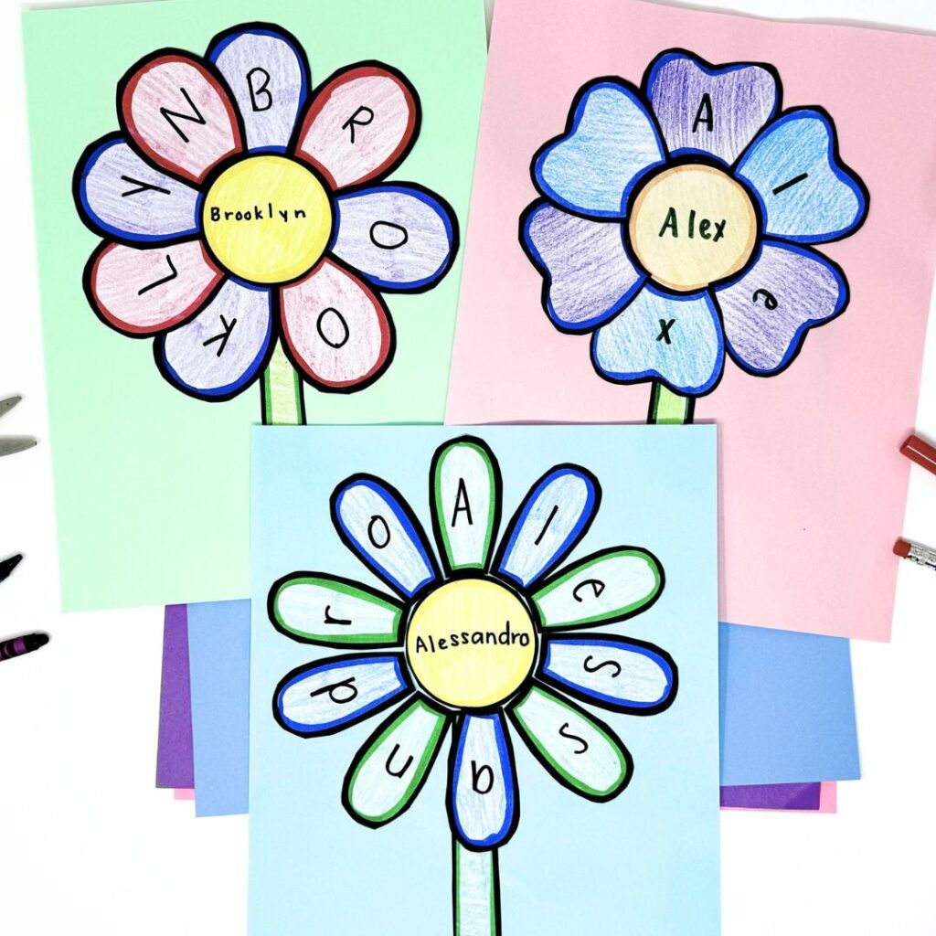 On day 2, students can complete the flower name craftivity.