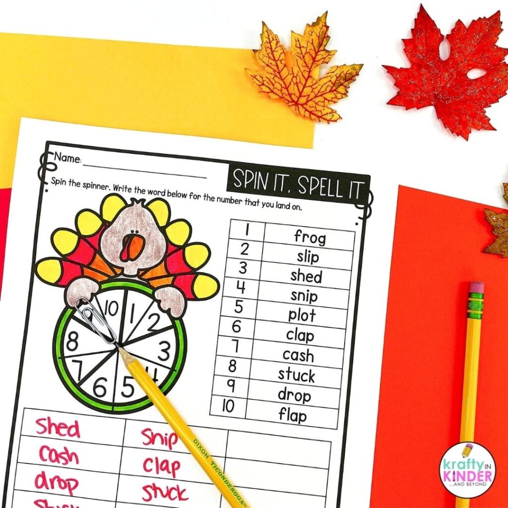 Simplify November lesson planning with these spelling ideas.