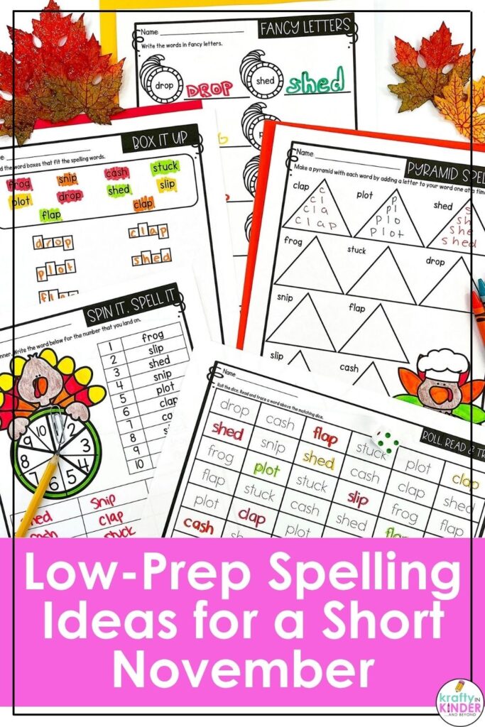 Looking for low-prep spelling ideas for November? These fun and simple spelling activities make it easy to keep students practicing their weekly words without adding more prep to your teacher plate. Perfect for elementary classrooms looking for engaging November spelling activities.