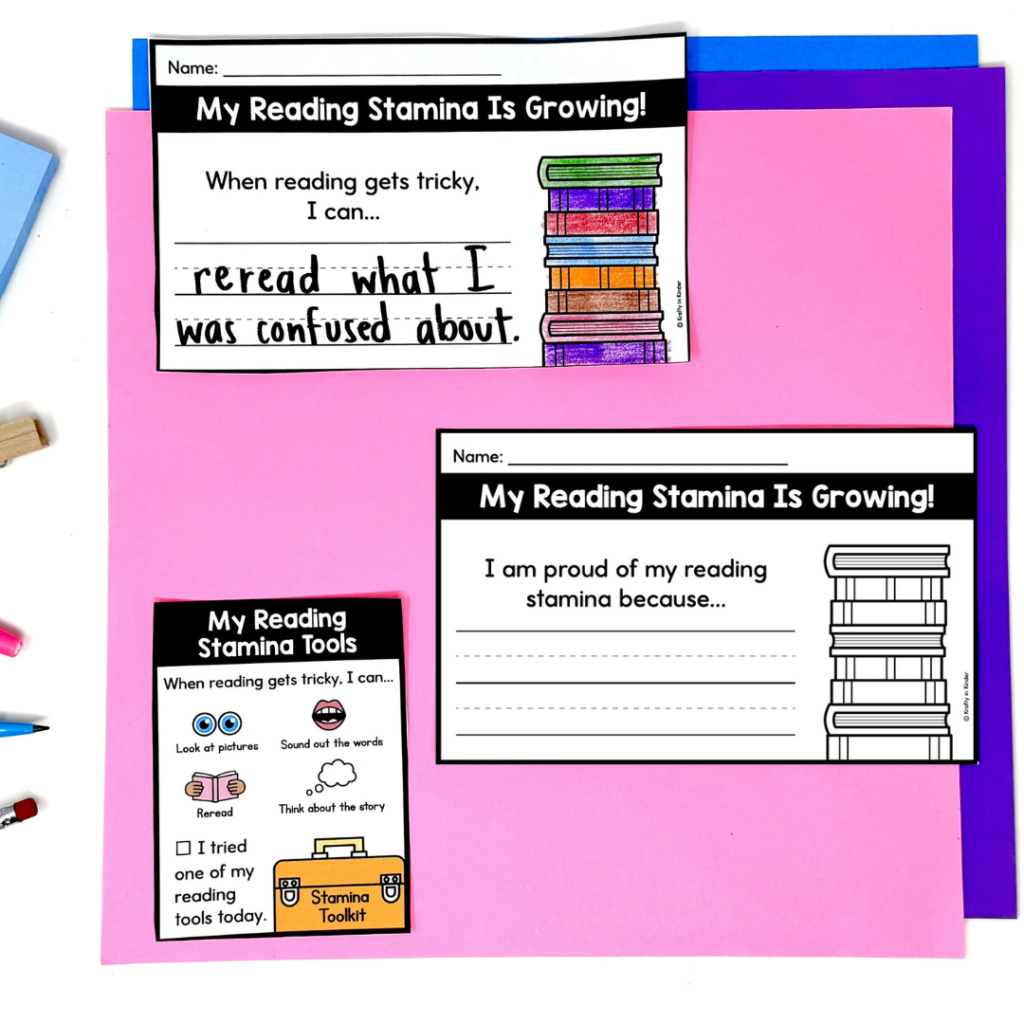 Using pages from my resource, students can reflect on their progress.